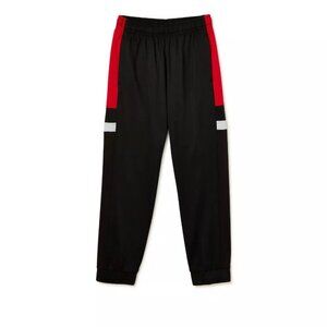Russell Athletic Boys L 10/12 Colorblock Fleece Jogger Pants Pockets BLACK / RED